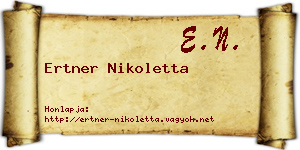 Ertner Nikoletta névjegykártya